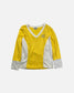 Courrèges Yellow/White Bedazzled V-Neck Top
