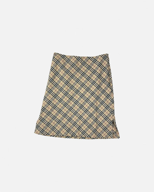 Burberry Beige/Plaid Pencil Skirt