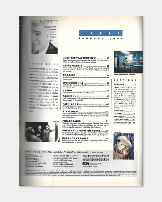 The Face Magazine January 1988 (Vol. 1 - #93 - Steve Martin)