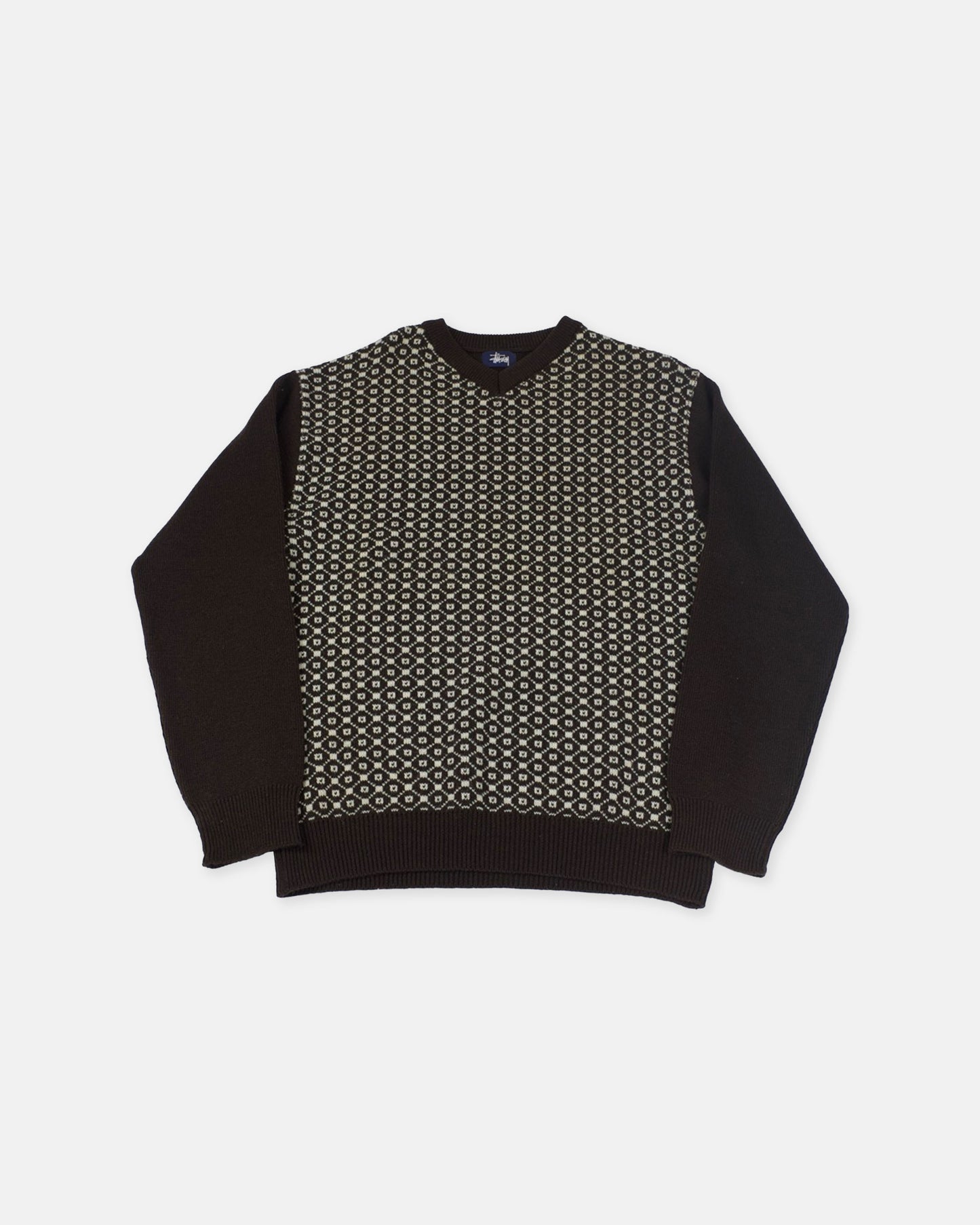 1990s Stüssy Brown Wool Sweater