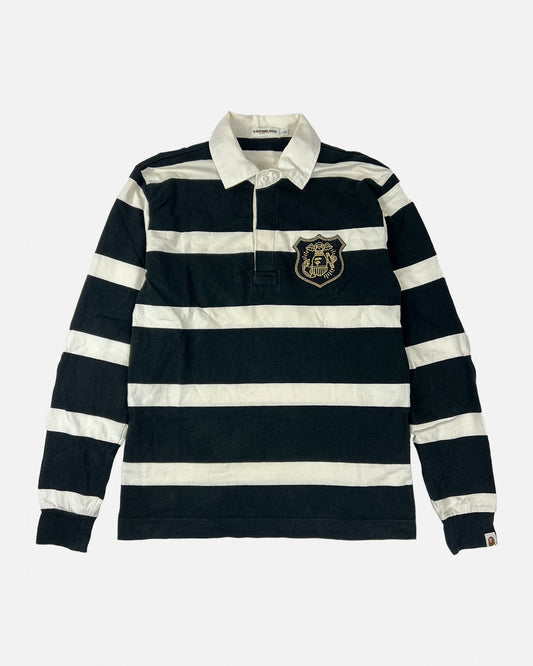 Bape Black/White Striped Rugby Shirt