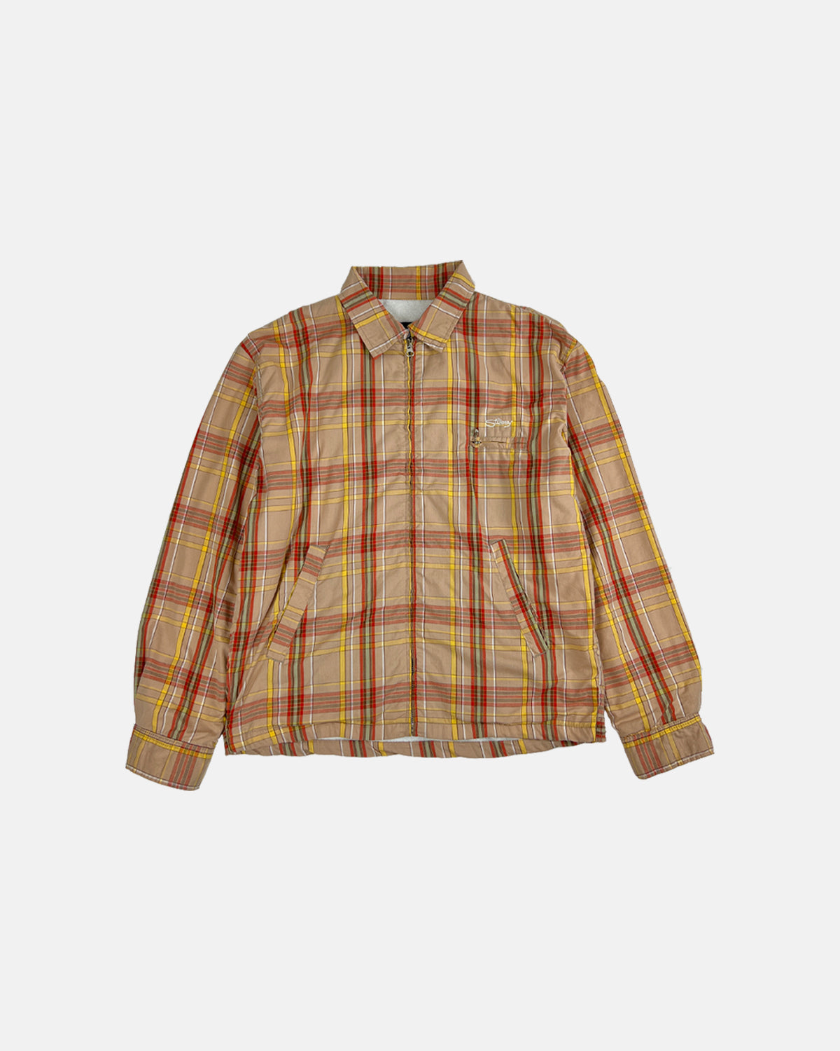 1990s Stüssy Beige/Red Plaid Jacket