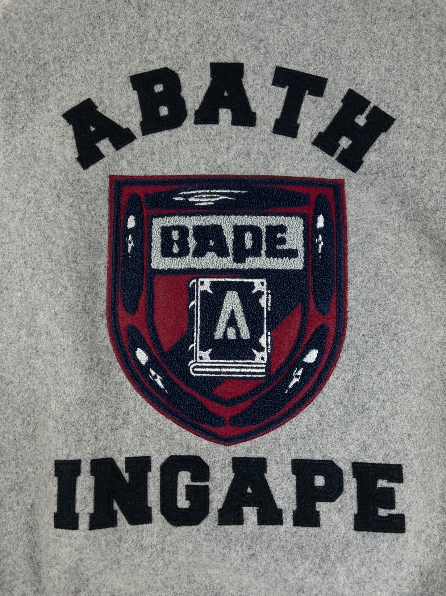 Bape x Ebbets Field Flannels Black/Grey Varsity Jacket