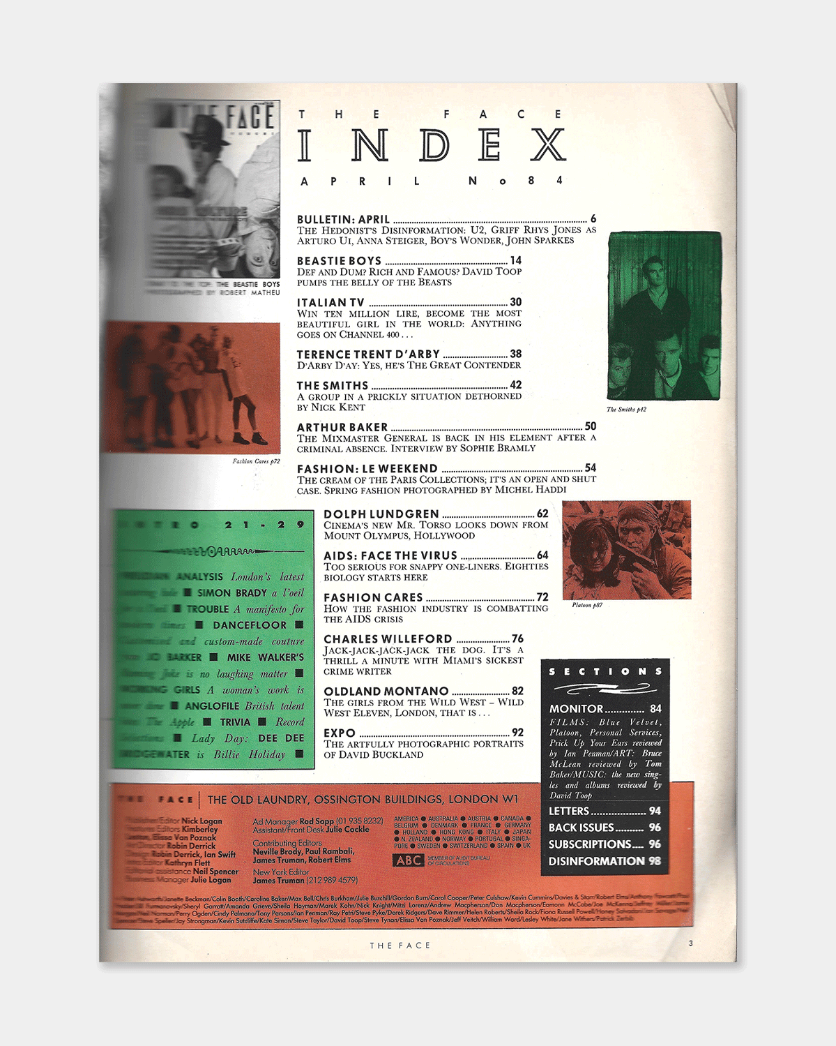 The Face Magazine April 1987 (Vol. 1 - #84 - Beastie Boys)