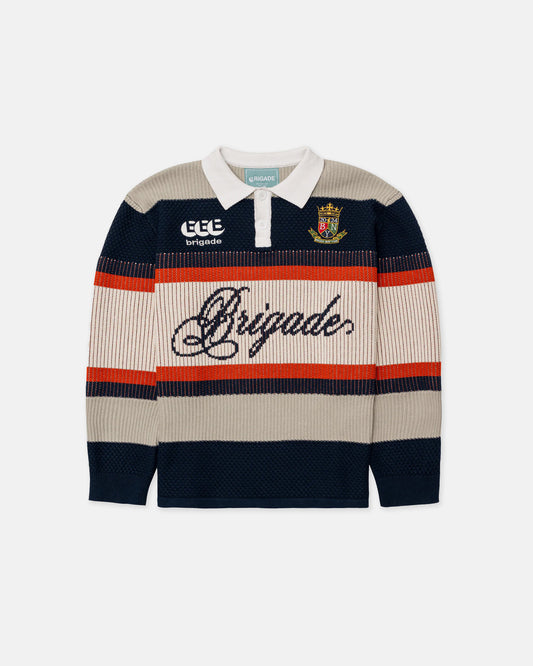 Brigade Navy Knitted Long Sleeve Rugby