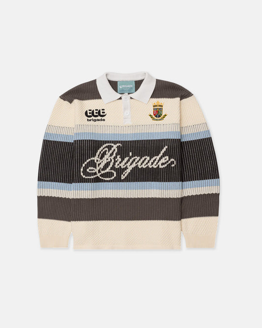 Brigade Ivory Knitted Long Sleeve Rugby