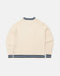 Brigade White Varsity Cable Knit Sweater