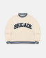 Brigade White Varsity Cable Knit Sweater