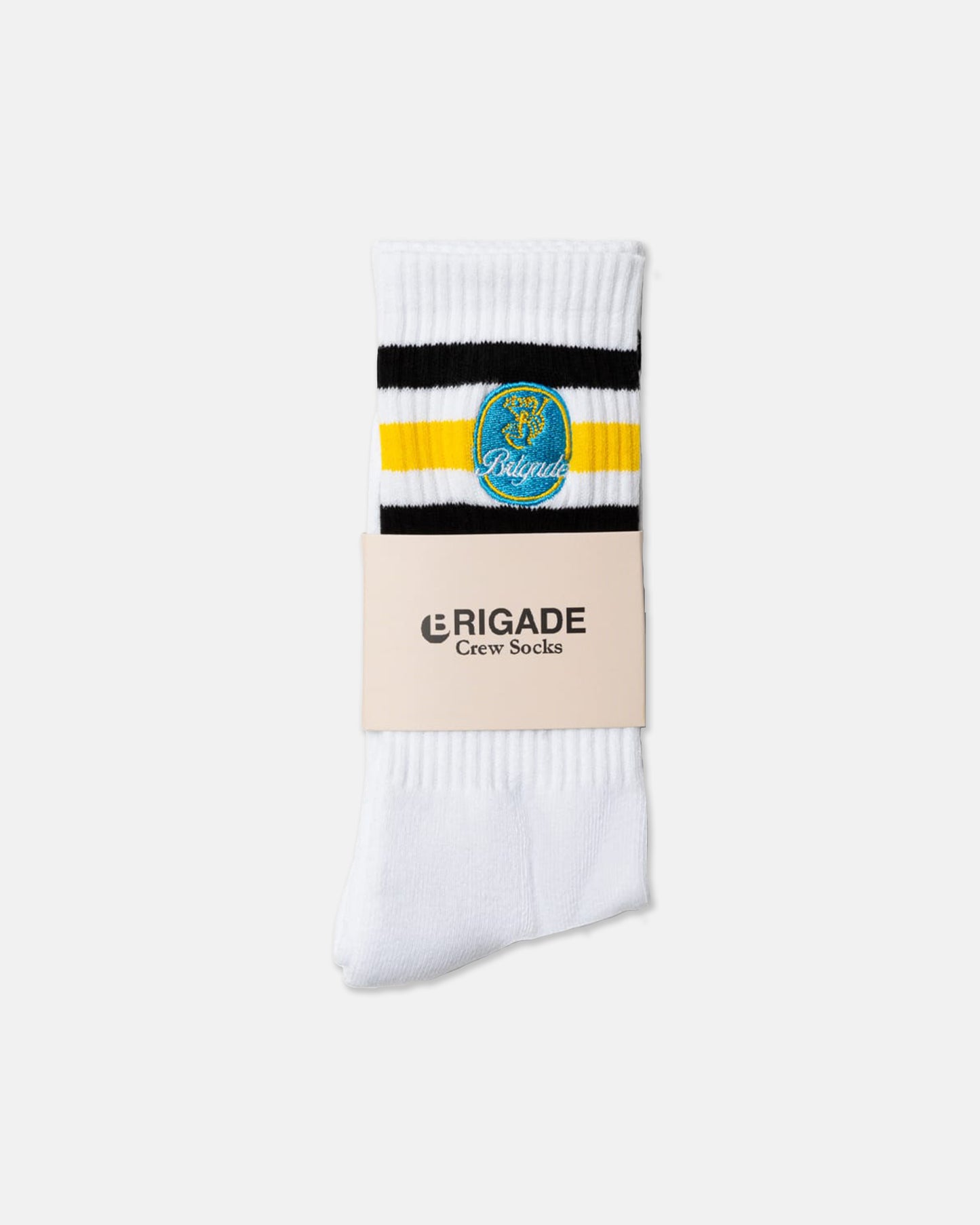 Brigade White Sticker Socks