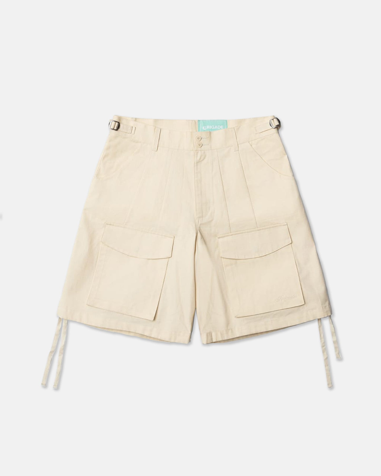 Brigade Cream Wide Cargo Shorts