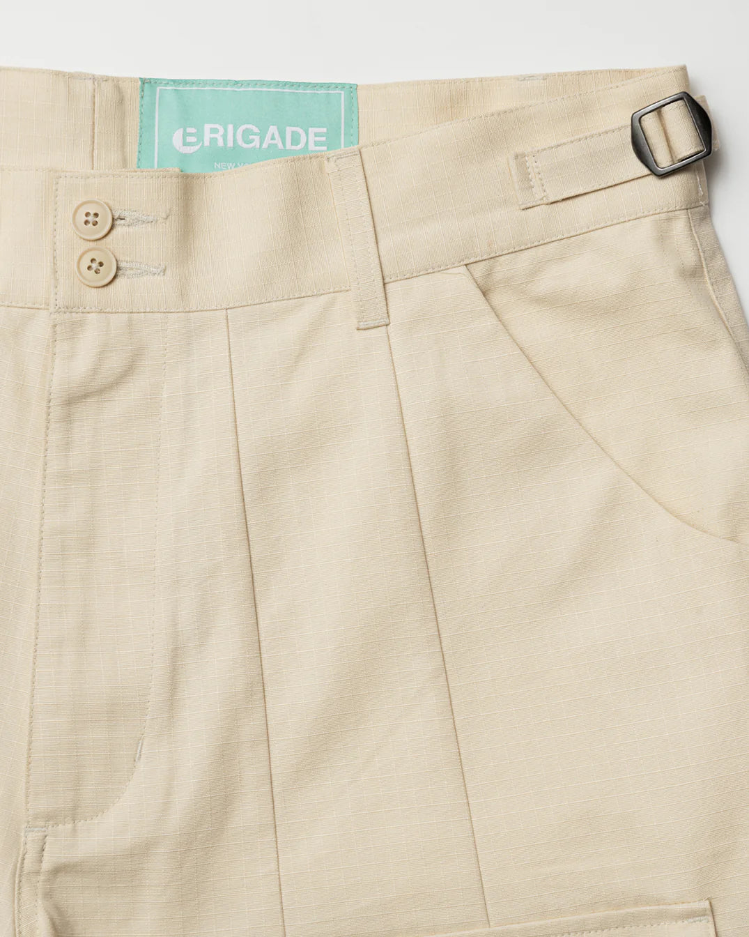 Brigade Cream Wide Cargo Shorts