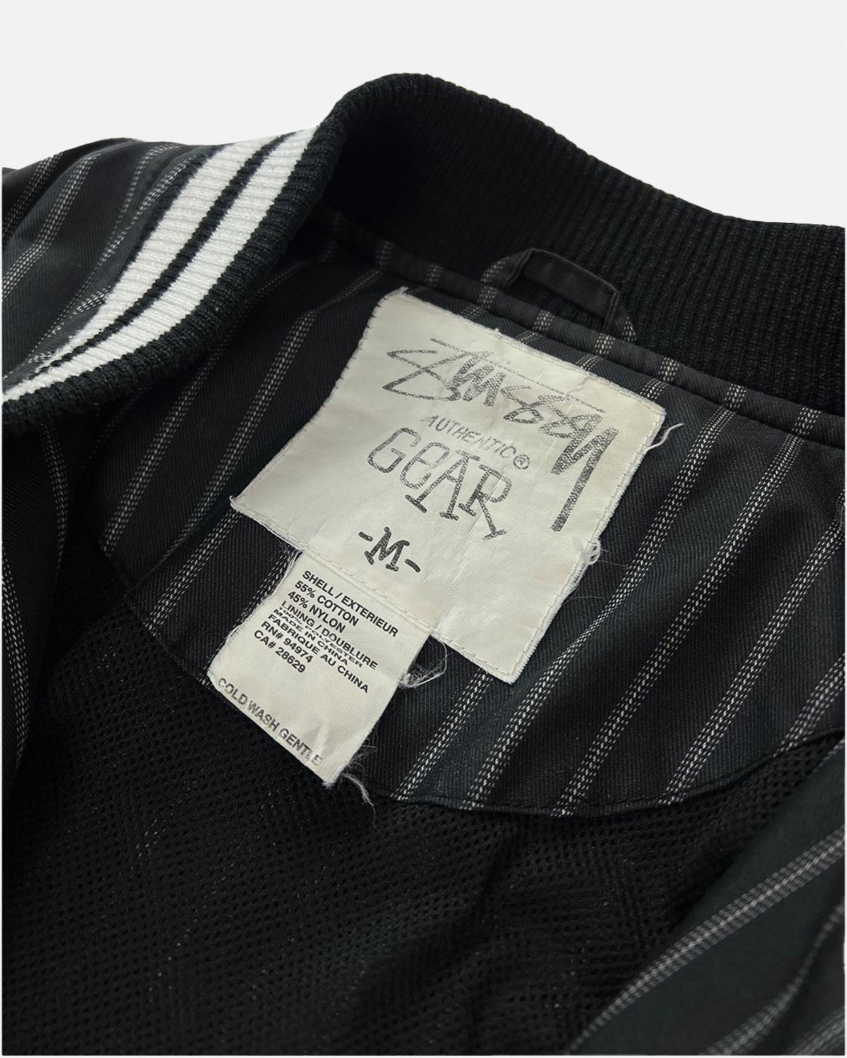 2000s Stüssy Black Pinstripe Bomber