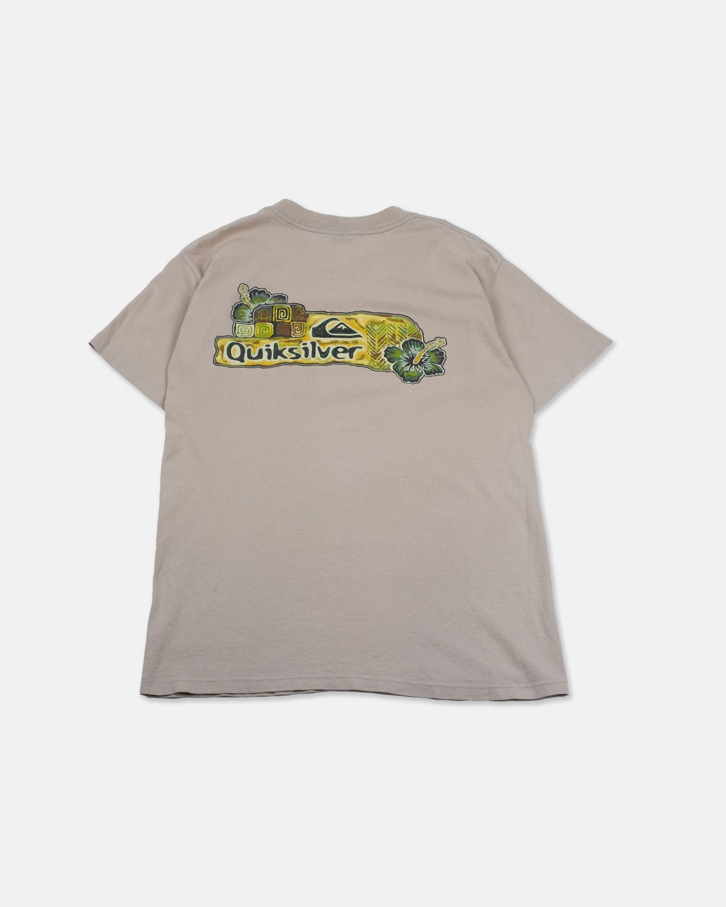 1990s Quiksilver Beige T-Shirt