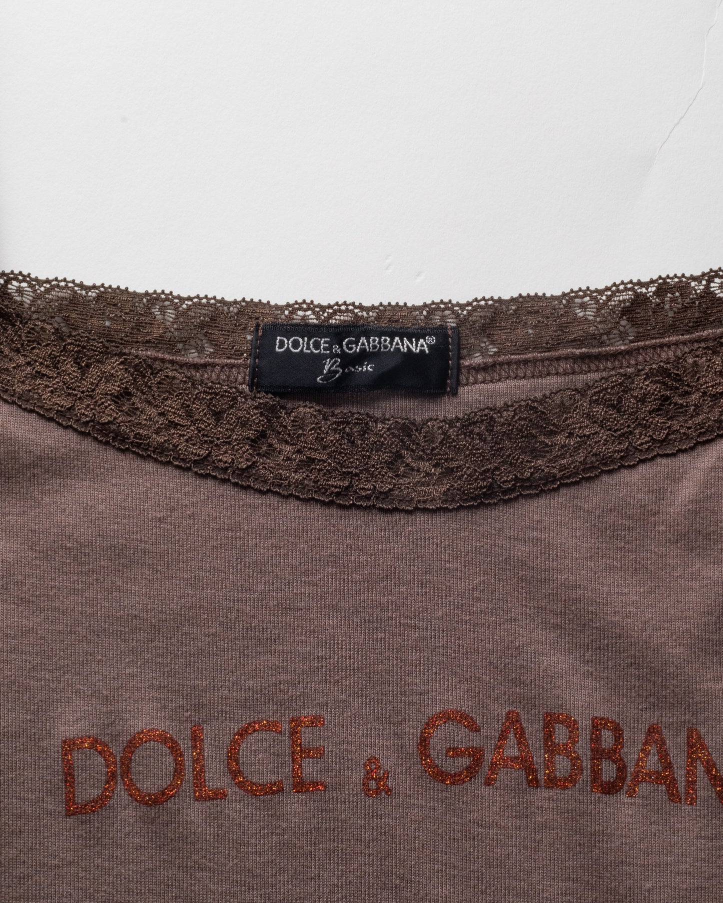 Dolce & Gabbana Brown Script Camisole