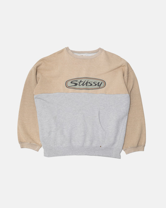 1990s Stüssy Beige/Grey Sweatshirt