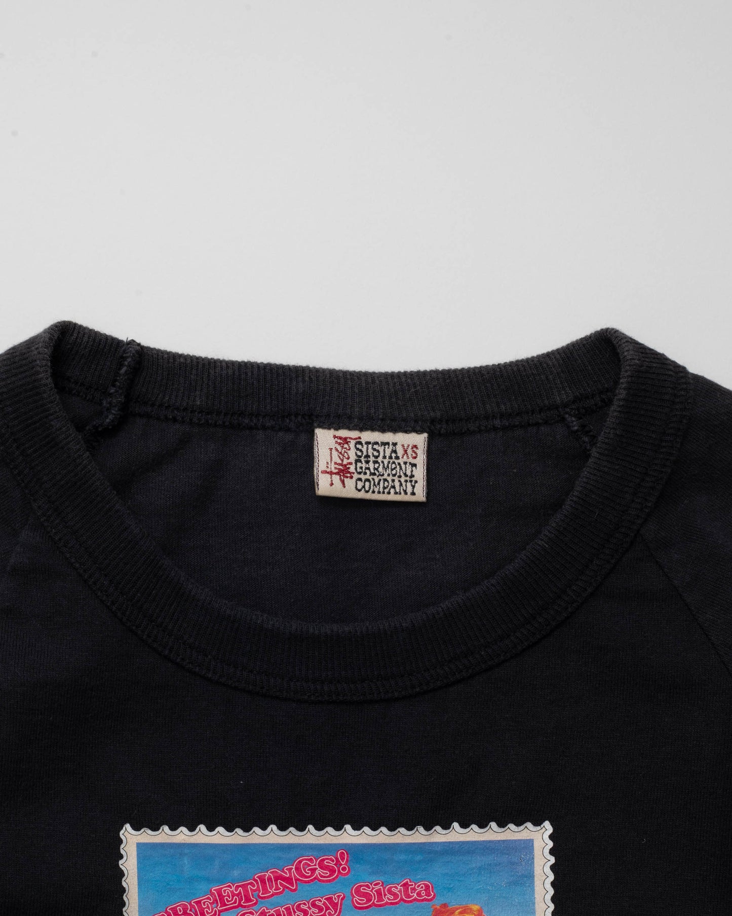 1990s/2000s Stüssy Sista Black "Greetings" T-Shirt