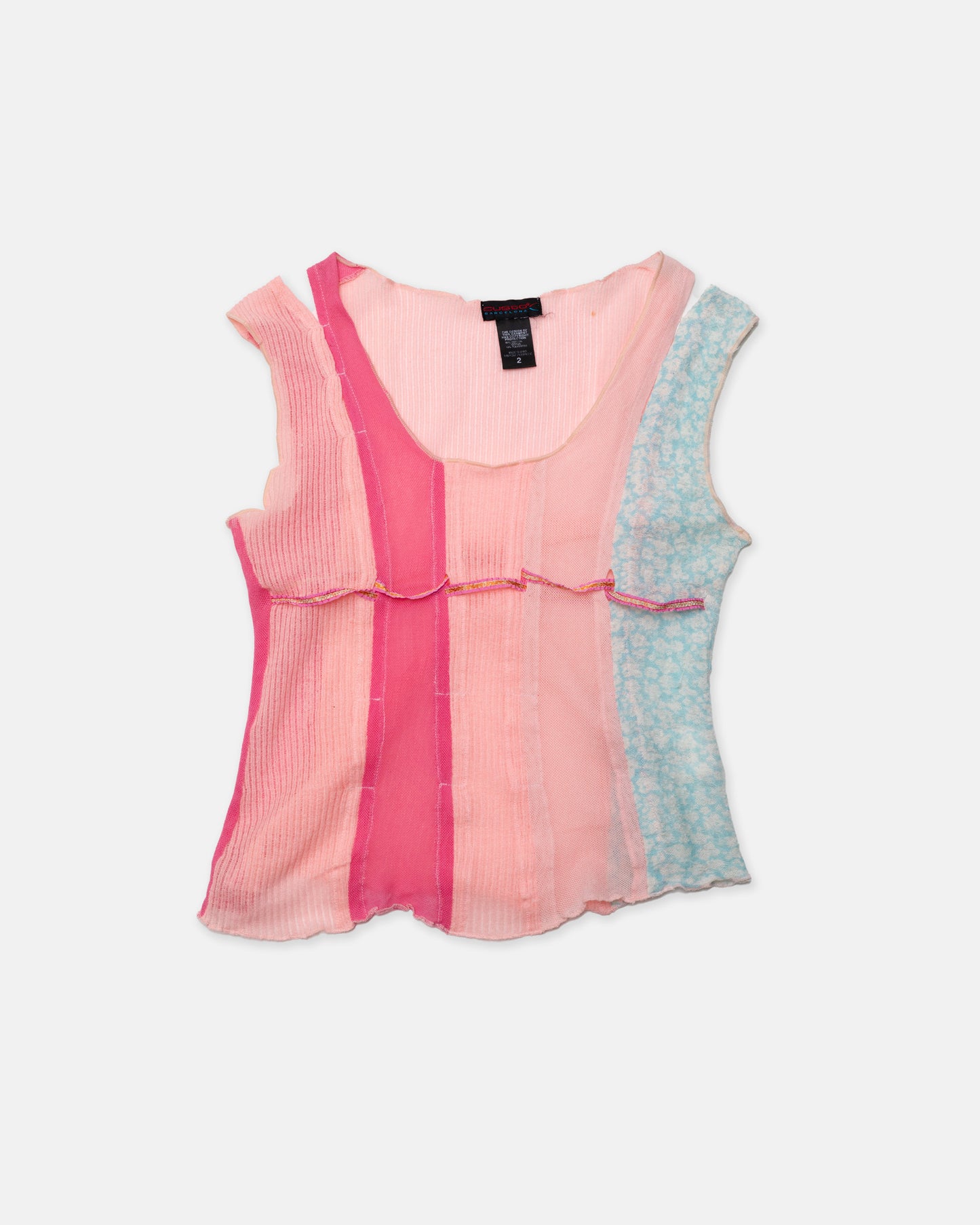 Custo Barcelona Pink/Blue Sleeveless Top