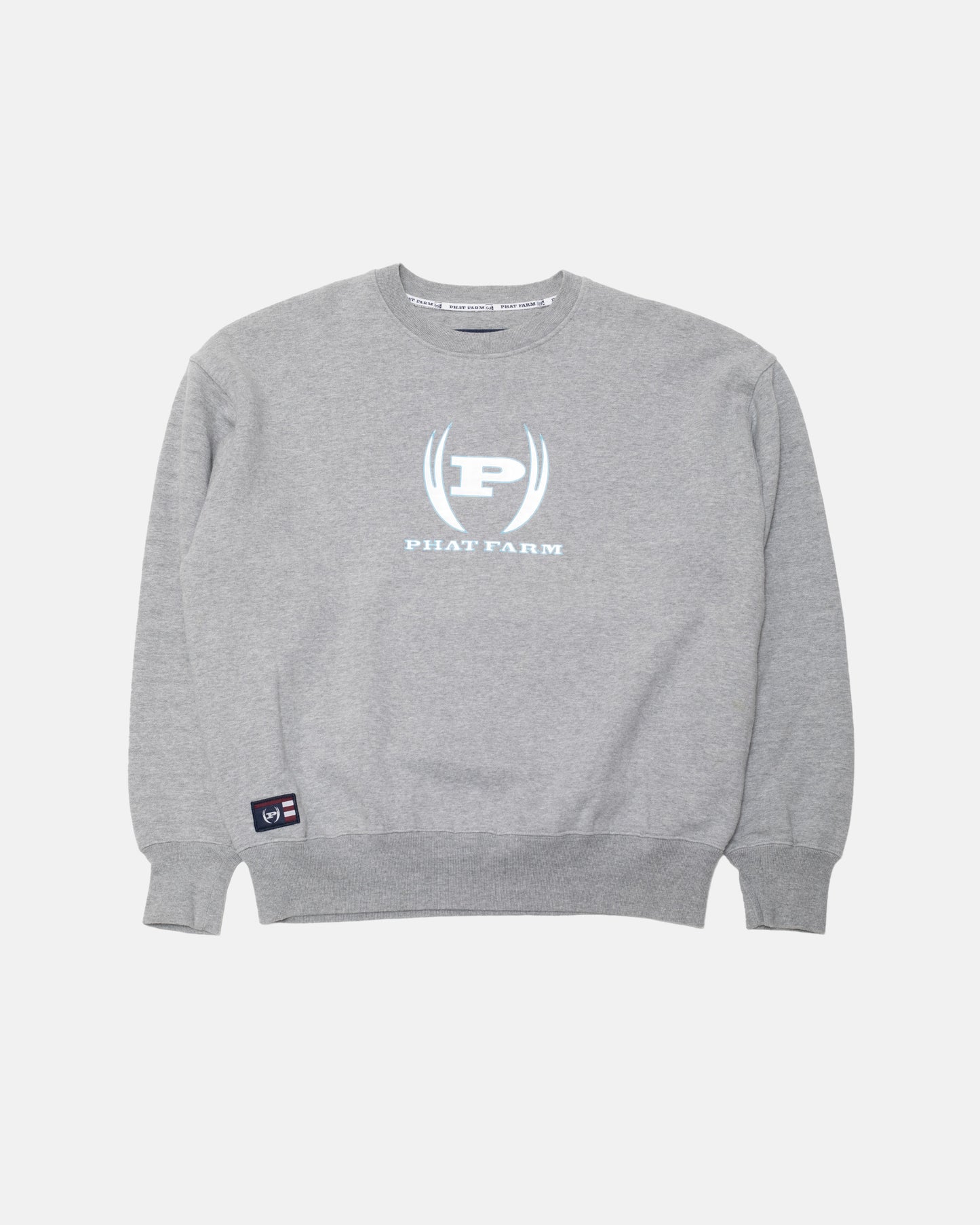 Phat Farm Grey/Blue Reflective Logo Sweatshirt