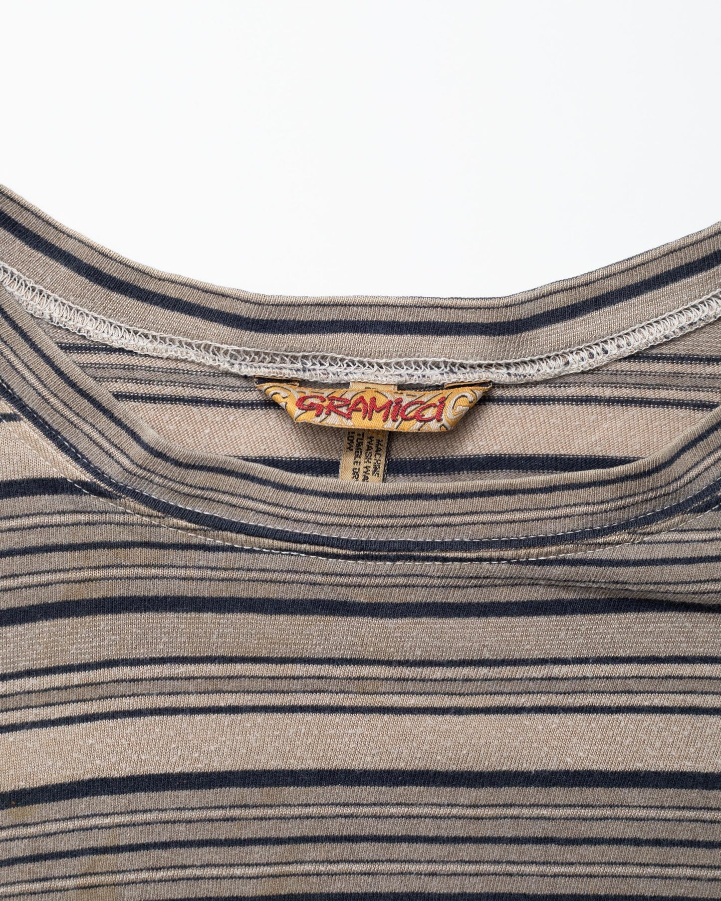 1990s Gramicci Brown Striped T-Shirt