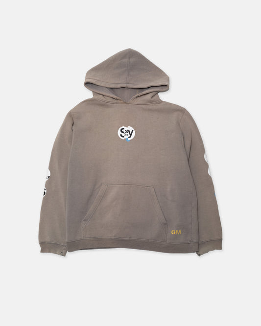 2000s Stüssy Grey/Brown Circle Hoodie