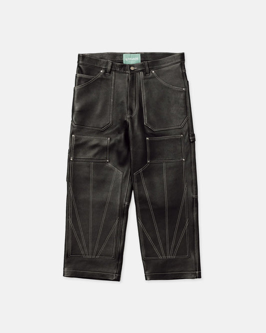 Brigade Black Leather Quilted Double Knee Carpenter Pants