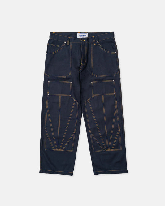 Brigade Navy Canvas Quilted Double Knee Carpenter Pants