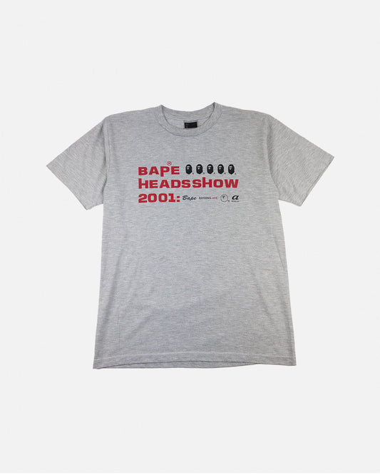 2001 Bape Grey "Head Show 2001" T-Shirt